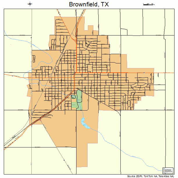 Brownfield, TX street map