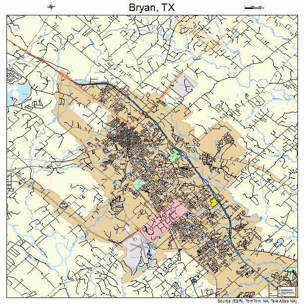 Bryan, TX street map