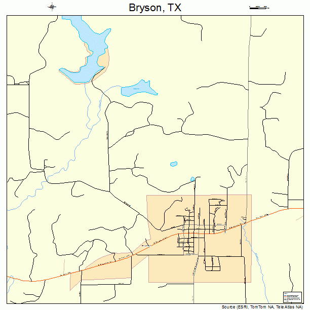 Bryson, TX street map