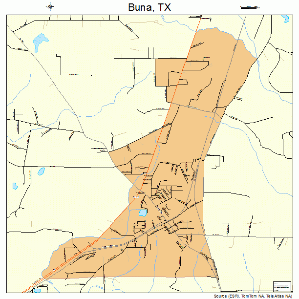 Buna, TX street map