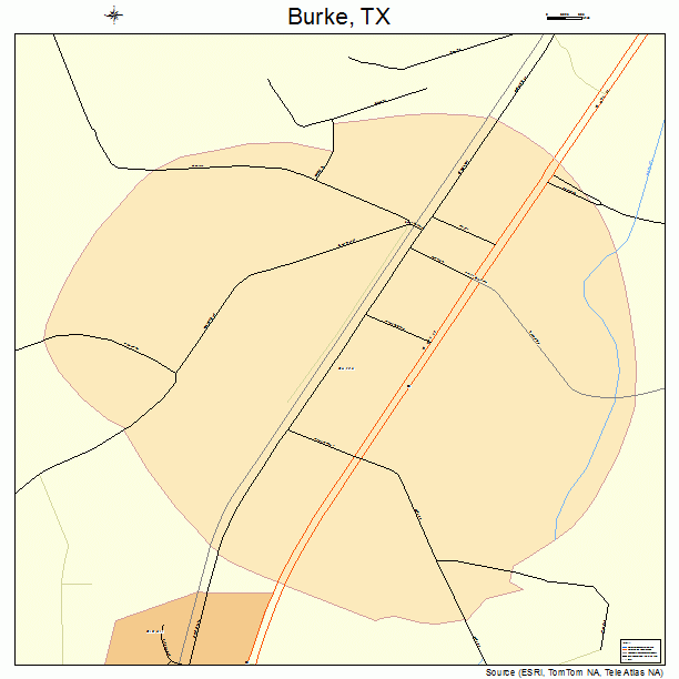 Burke, TX street map