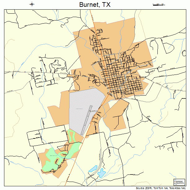Burnet, TX street map