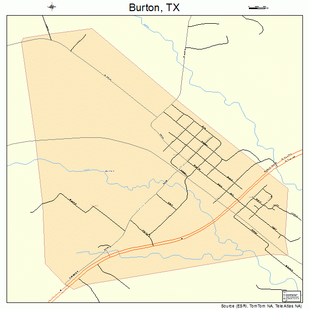 Burton, TX street map