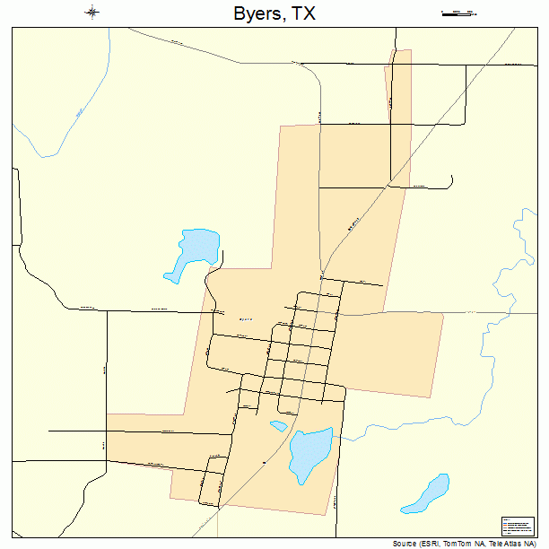 Byers, TX street map