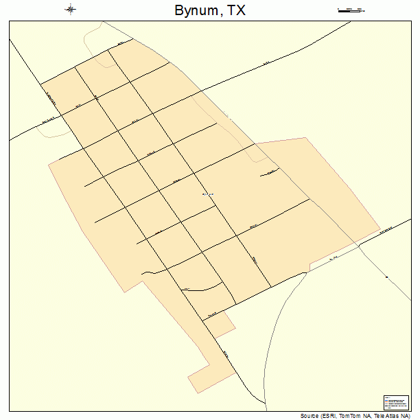 Bynum, TX street map