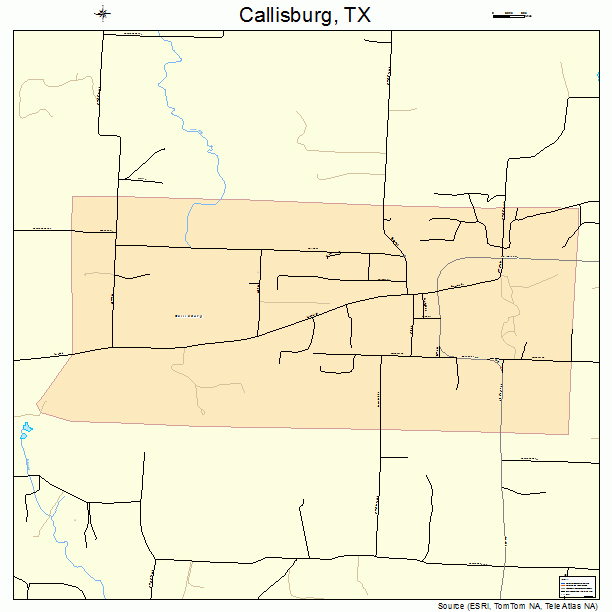Callisburg, TX street map