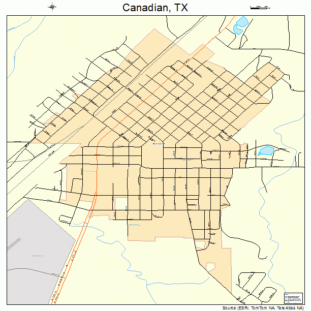 Canadian, TX street map