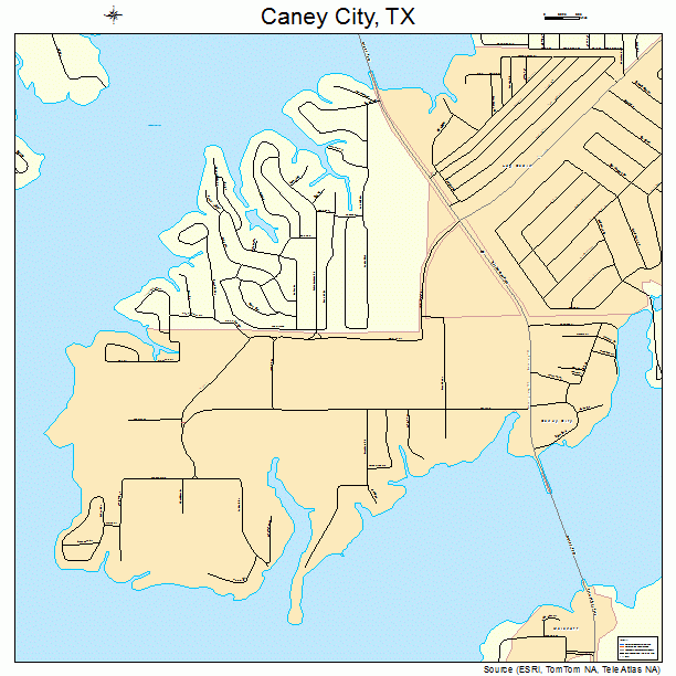 Caney City, TX street map