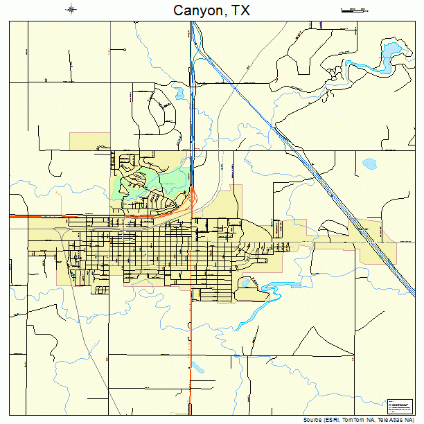 Canyon, TX street map