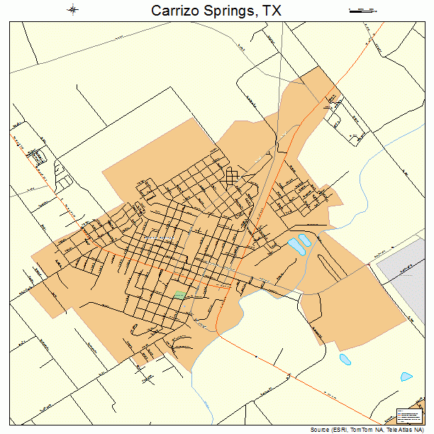 Carrizo Springs, TX street map