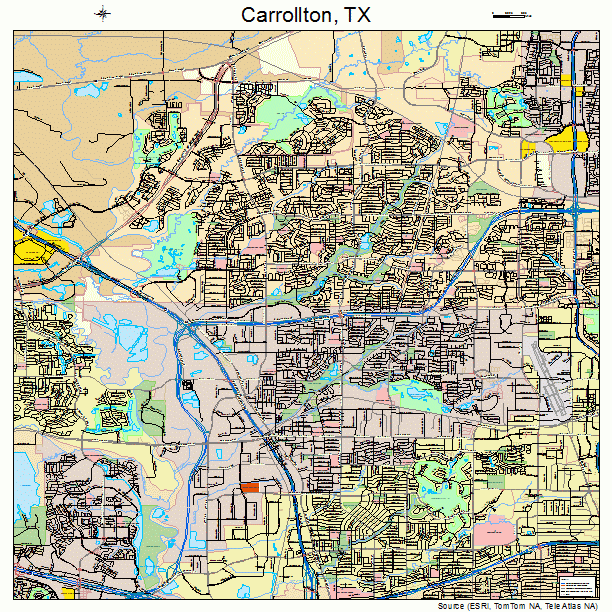 Carrollton, TX street map