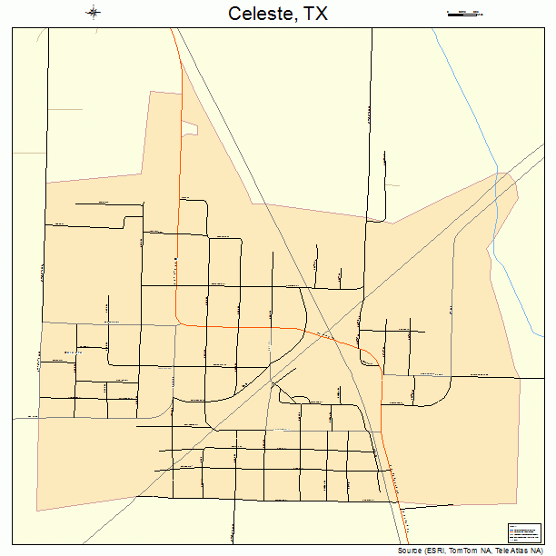 Celeste, TX street map