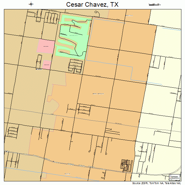 Cesar Chavez, TX street map