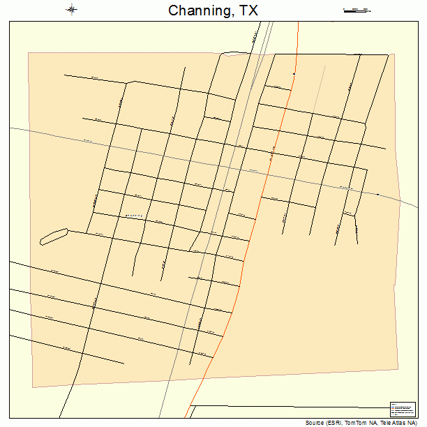 Channing, TX street map