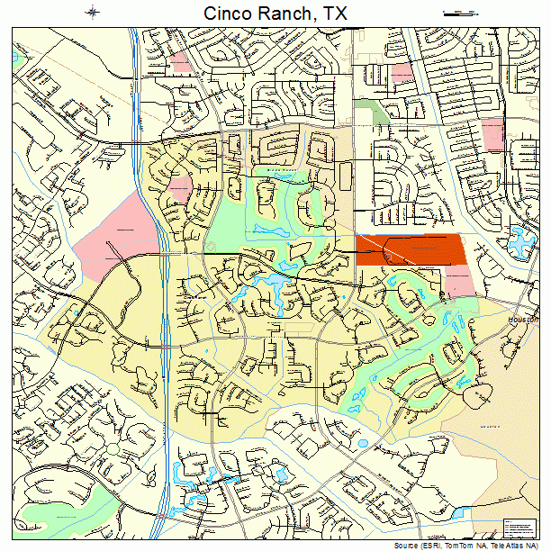 Cinco Ranch, TX street map