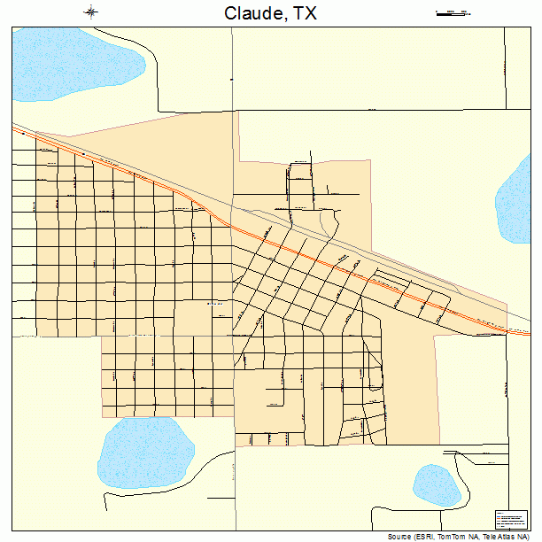 Claude, TX street map