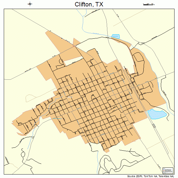 Clifton, TX street map