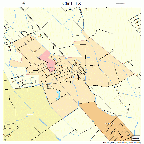 Clint, TX street map