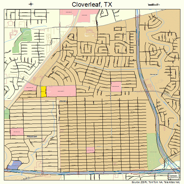 Cloverleaf, TX street map