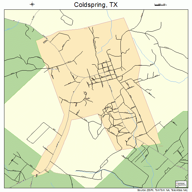 Coldspring, TX street map