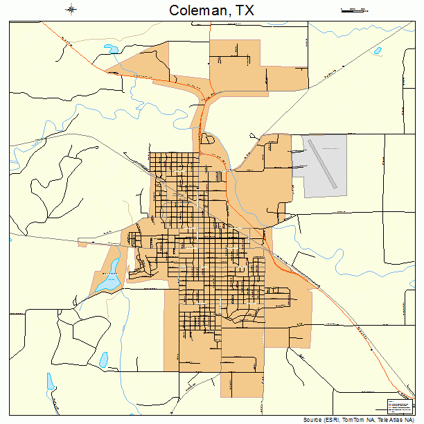 Coleman, TX street map