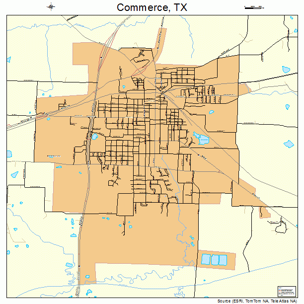 Commerce, TX street map