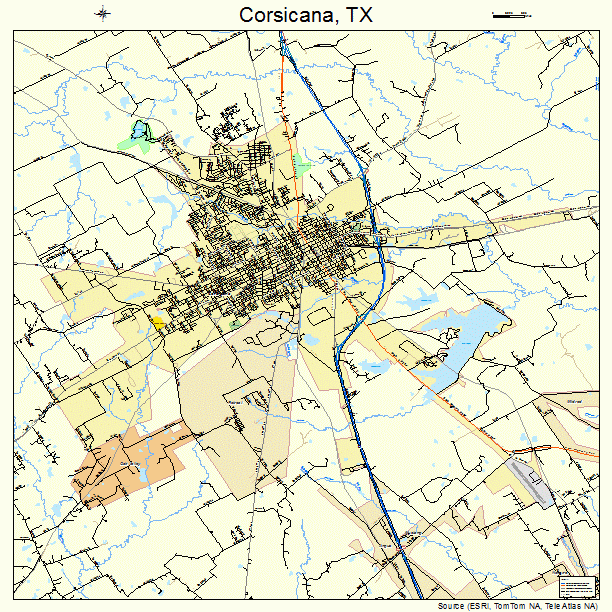 Corsicana, TX street map