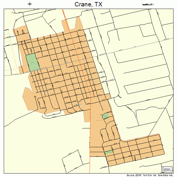 Crane, TX street map