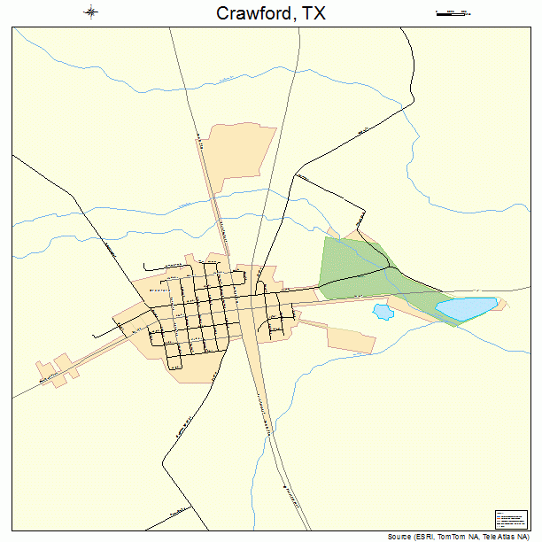 Crawford, TX street map