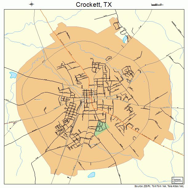 Crockett, TX street map