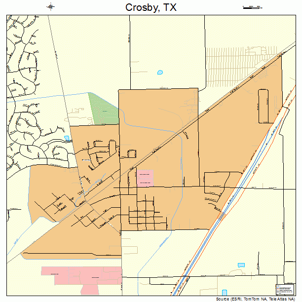 Crosby, TX street map