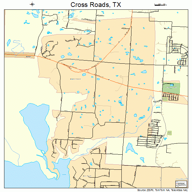 Cross Roads, TX street map