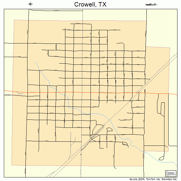 Crowell, TX street map