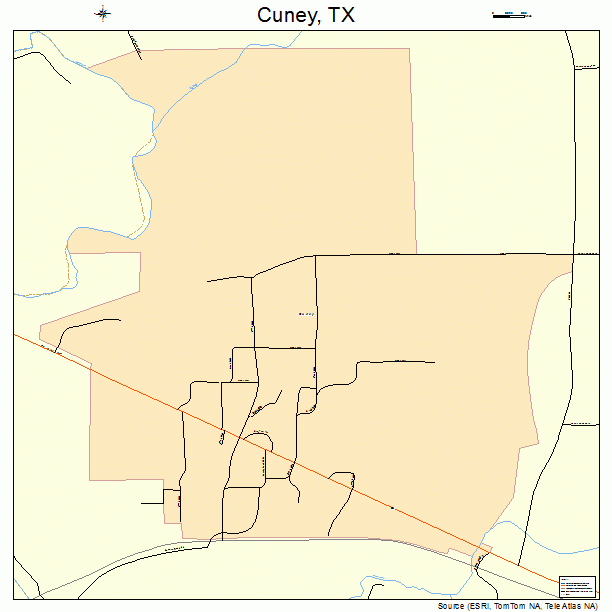 Cuney, TX street map