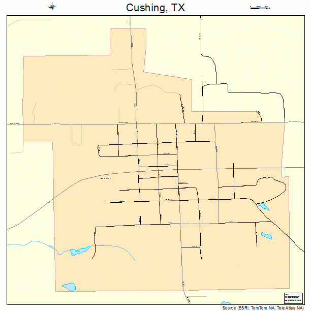 Cushing, TX street map