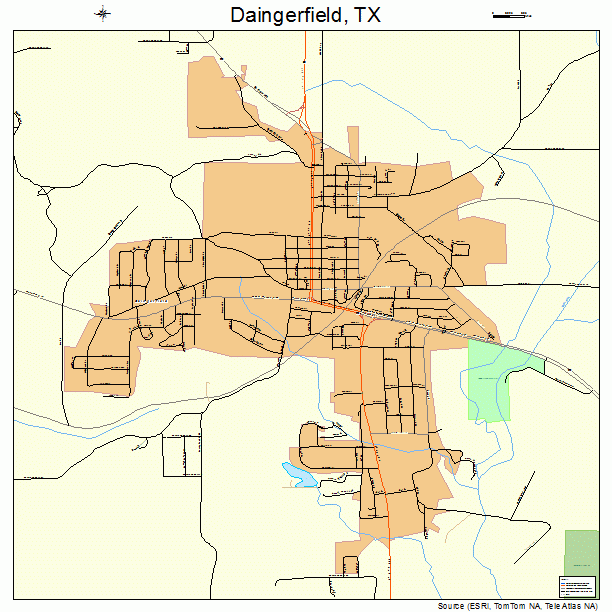Daingerfield, TX street map