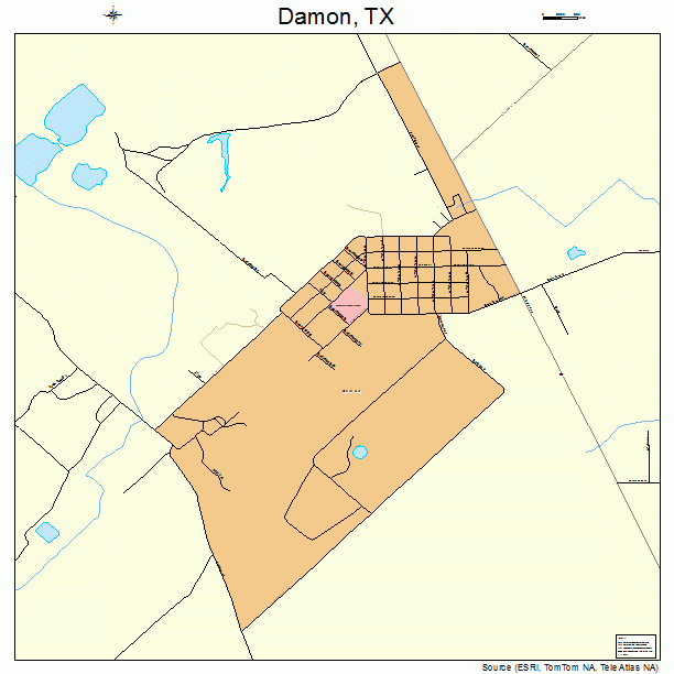 Damon, TX street map