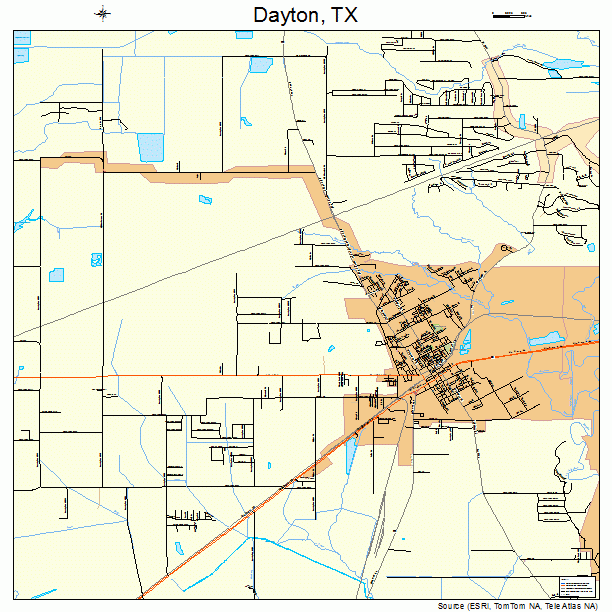 Dayton, TX street map