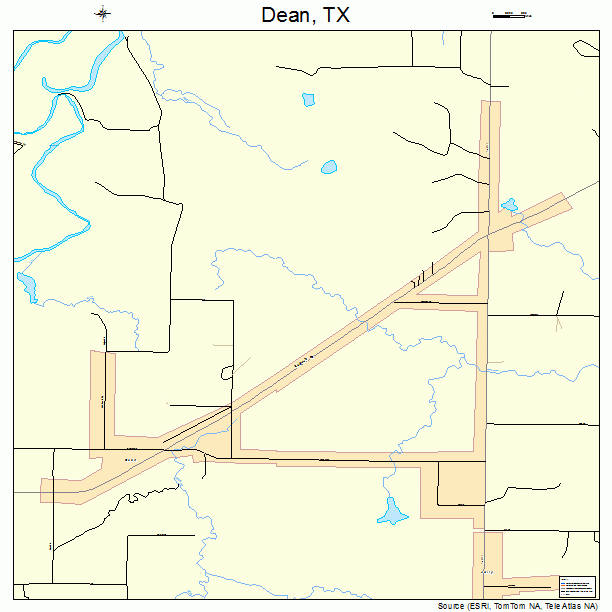 Dean, TX street map