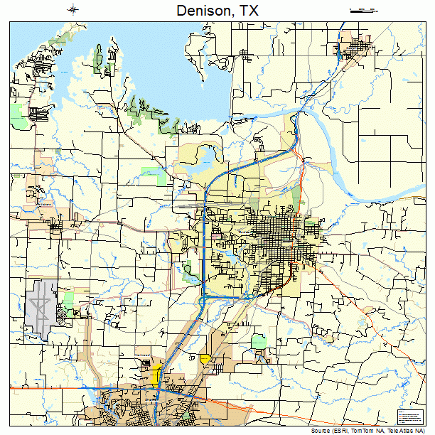 Denison, TX street map