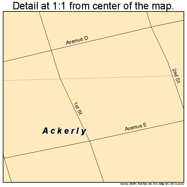 Ackerly, Texas road map detail