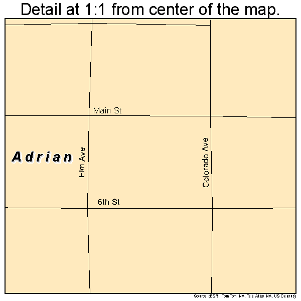 Adrian, Texas road map detail