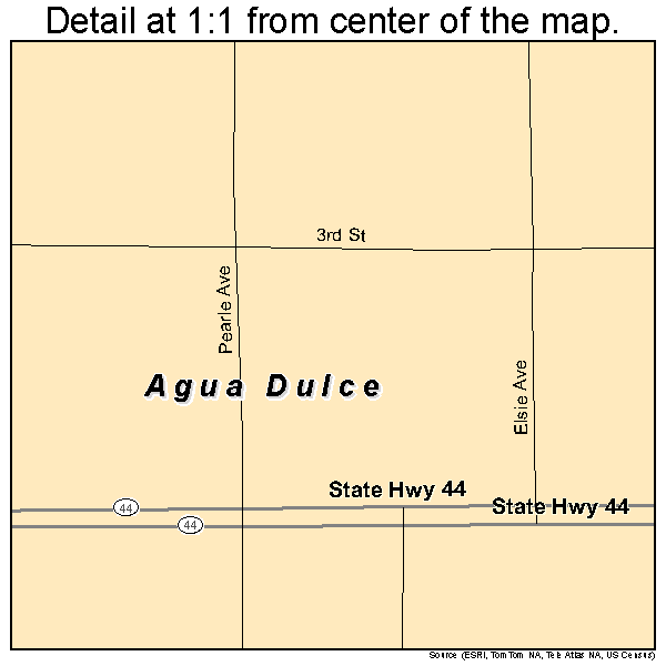 Agua Dulce, Texas road map detail