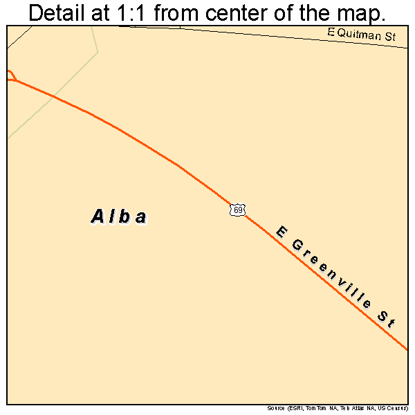Alba, Texas road map detail