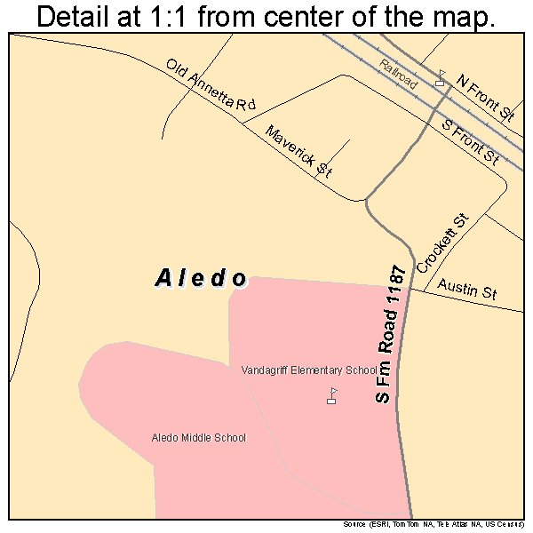 Aledo, Texas road map detail