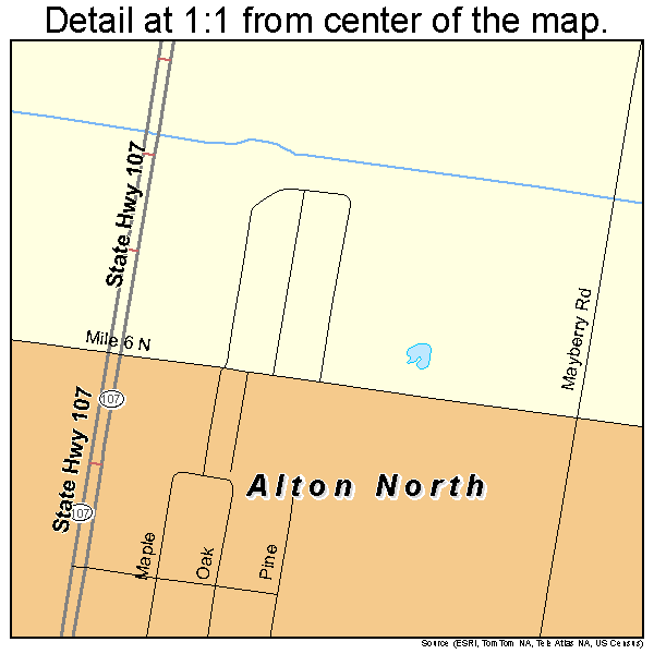 Alton North, Texas road map detail