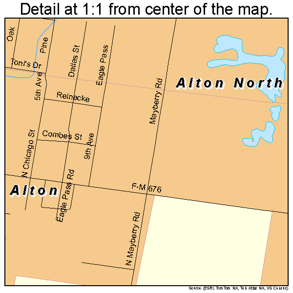 Alton, Texas road map detail