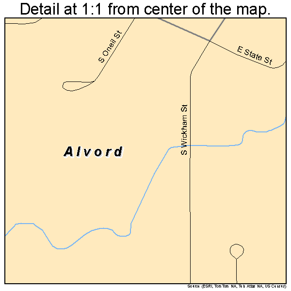 Alvord, Texas road map detail