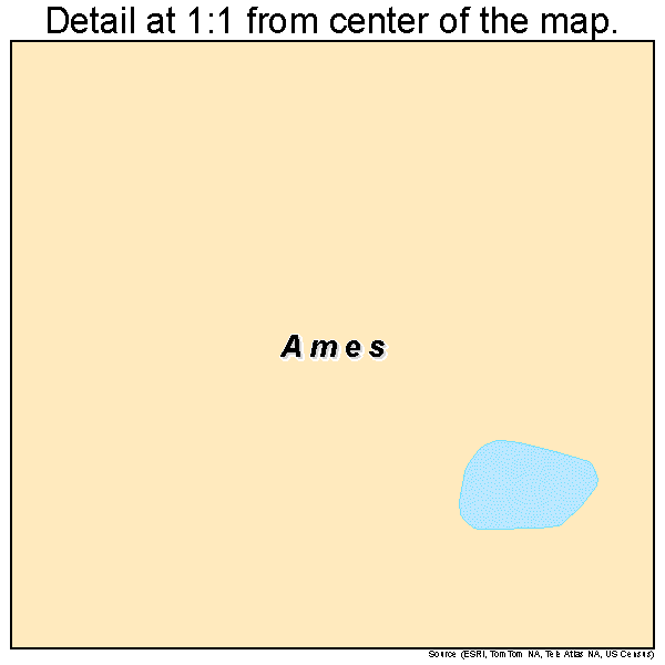 Ames, Texas road map detail