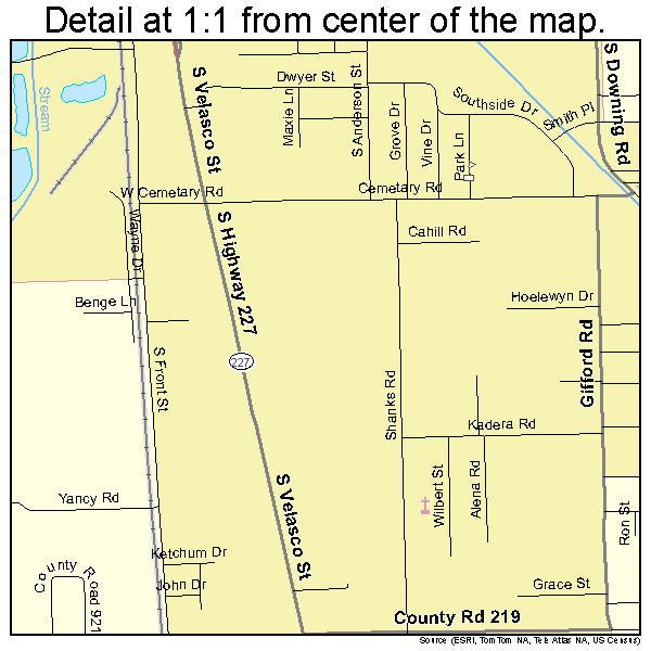 Angleton, Texas road map detail